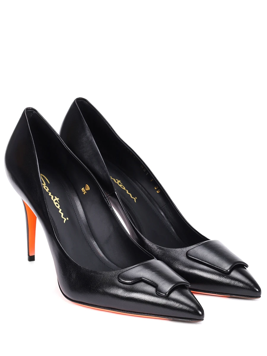 Туфли кожаные SANTONI WDID71207HI2TSZAN01 Черный  Фото 2