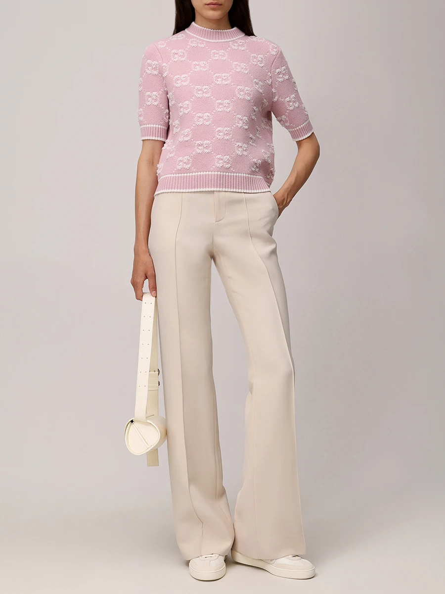 Джемпер шерстяной GUCCI 770059XKCNA6011 Розовый  Фото 2