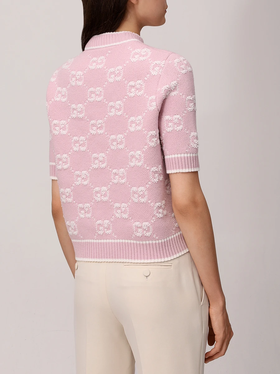 Джемпер шерстяной GUCCI 770059XKCNA6011 Розовый  Фото 3