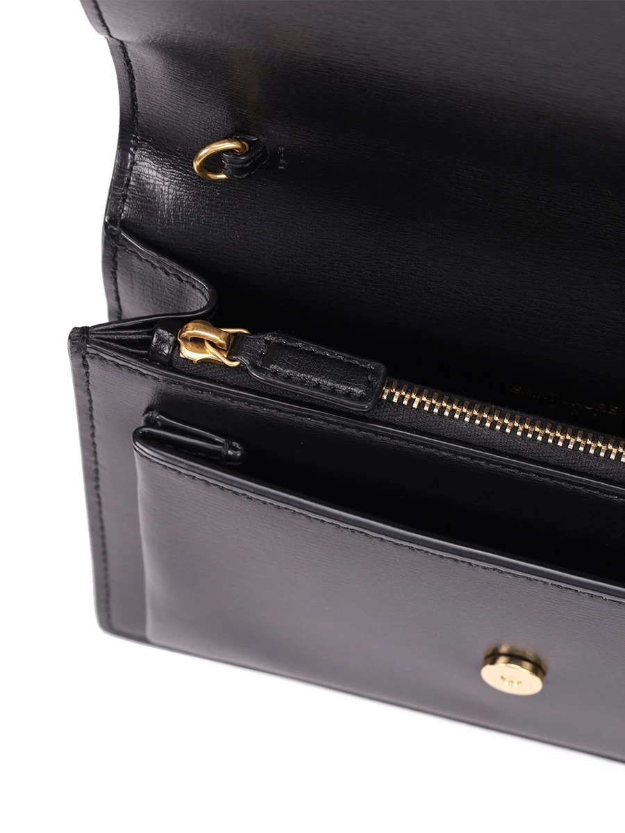 Сумка кожаная Sunset SAINT LAURENT 533026-D422W-1000 Черный  Фото 4