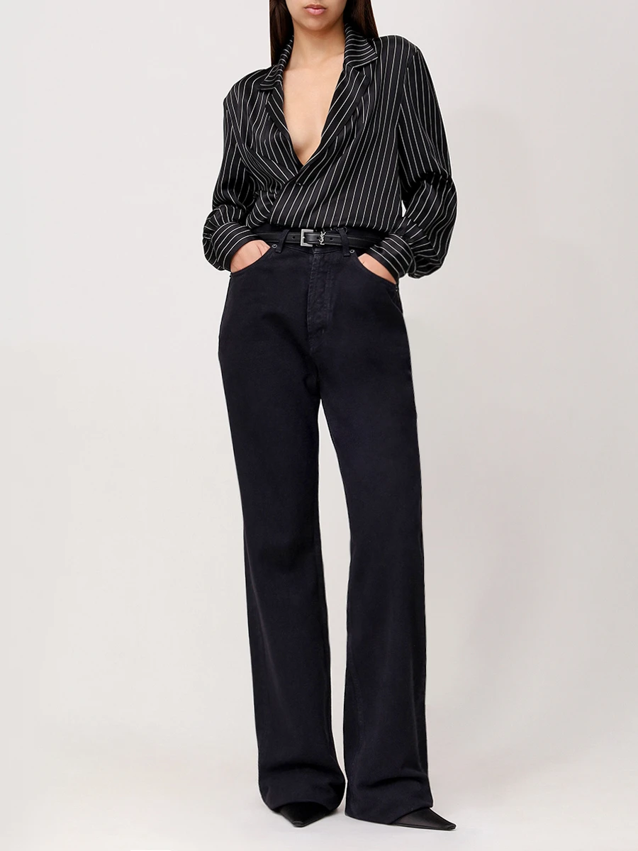 Джинсы хлопковые SAINT LAURENT 823600-Y29WA-1294 Черный  Фото 2
