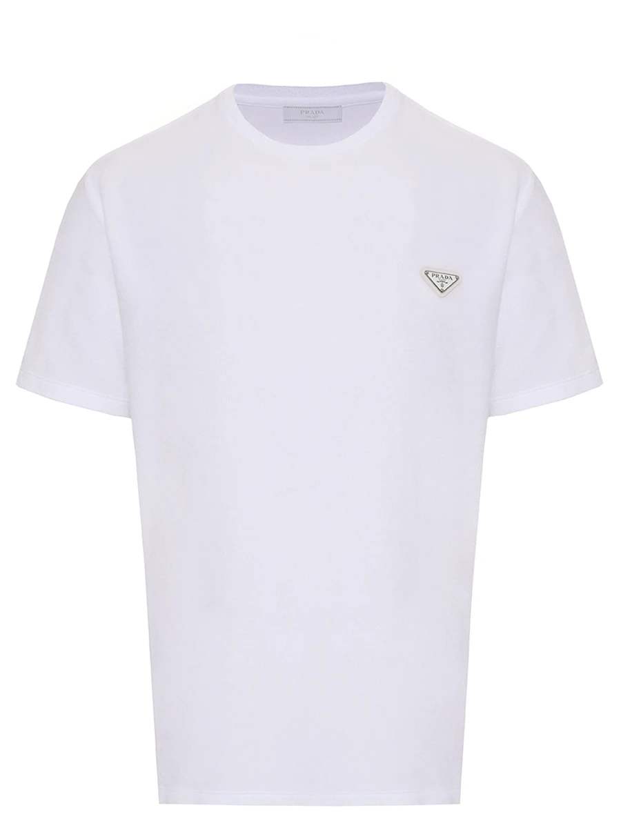 Футболка хлопковая PRADA UJN885S23216JK F0009 Белый 