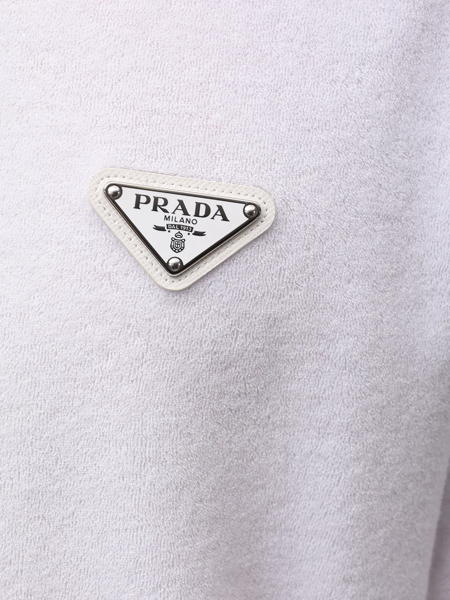 Футболка хлопковая PRADA UJN885S23216JK F0009 Белый  Фото 6