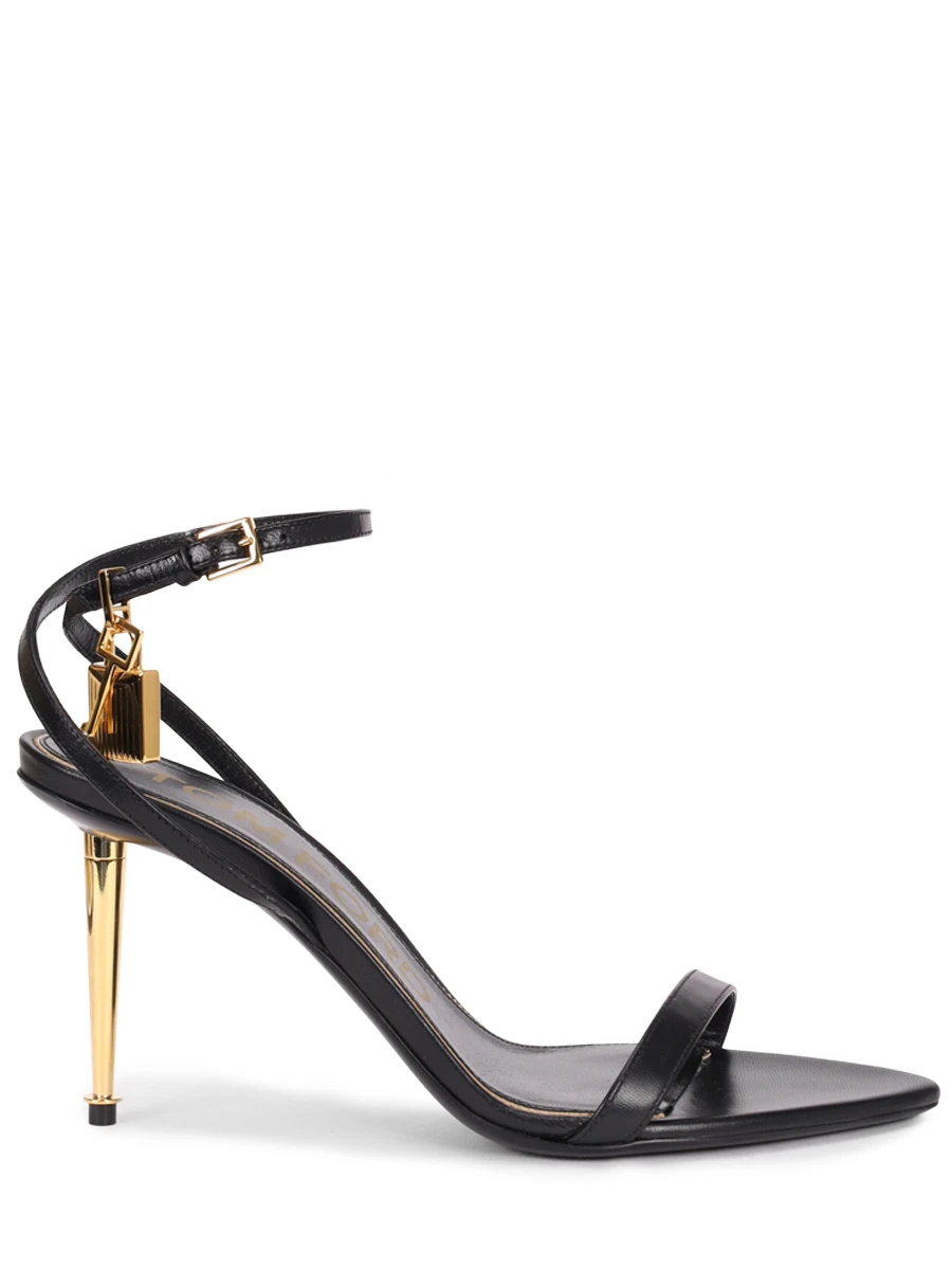Босоножки кожаные Padlock TOM FORD W2748-LKD002G 1N001 Черный 