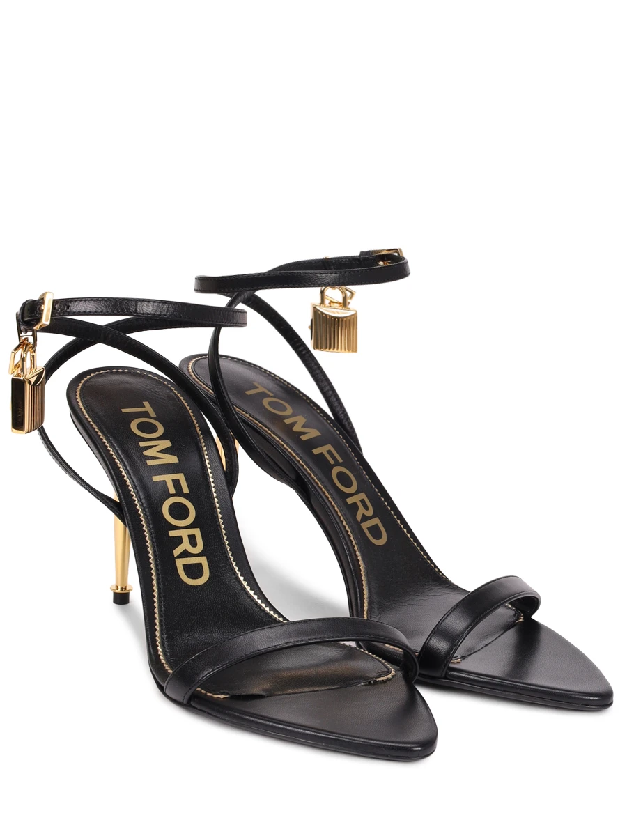 Босоножки кожаные Padlock TOM FORD W2748-LKD002G 1N001 Черный  Фото 2