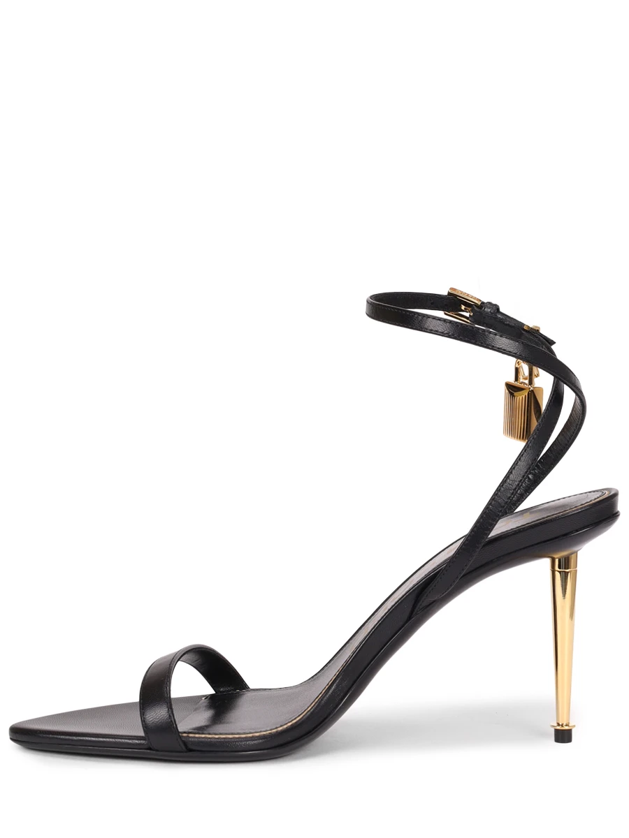 Босоножки кожаные Padlock TOM FORD W2748-LKD002G 1N001 Черный  Фото 3
