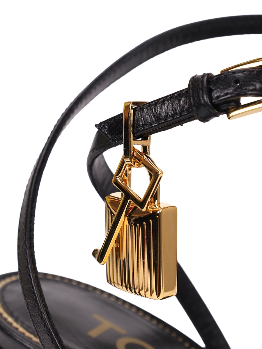 Босоножки кожаные Padlock TOM FORD W2748-LKD002G 1N001 Черный  Фото 5