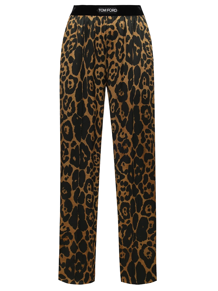 Брюки шелковые TOM FORD PAW397-FAP225 KB359 Анималистичный принт 
