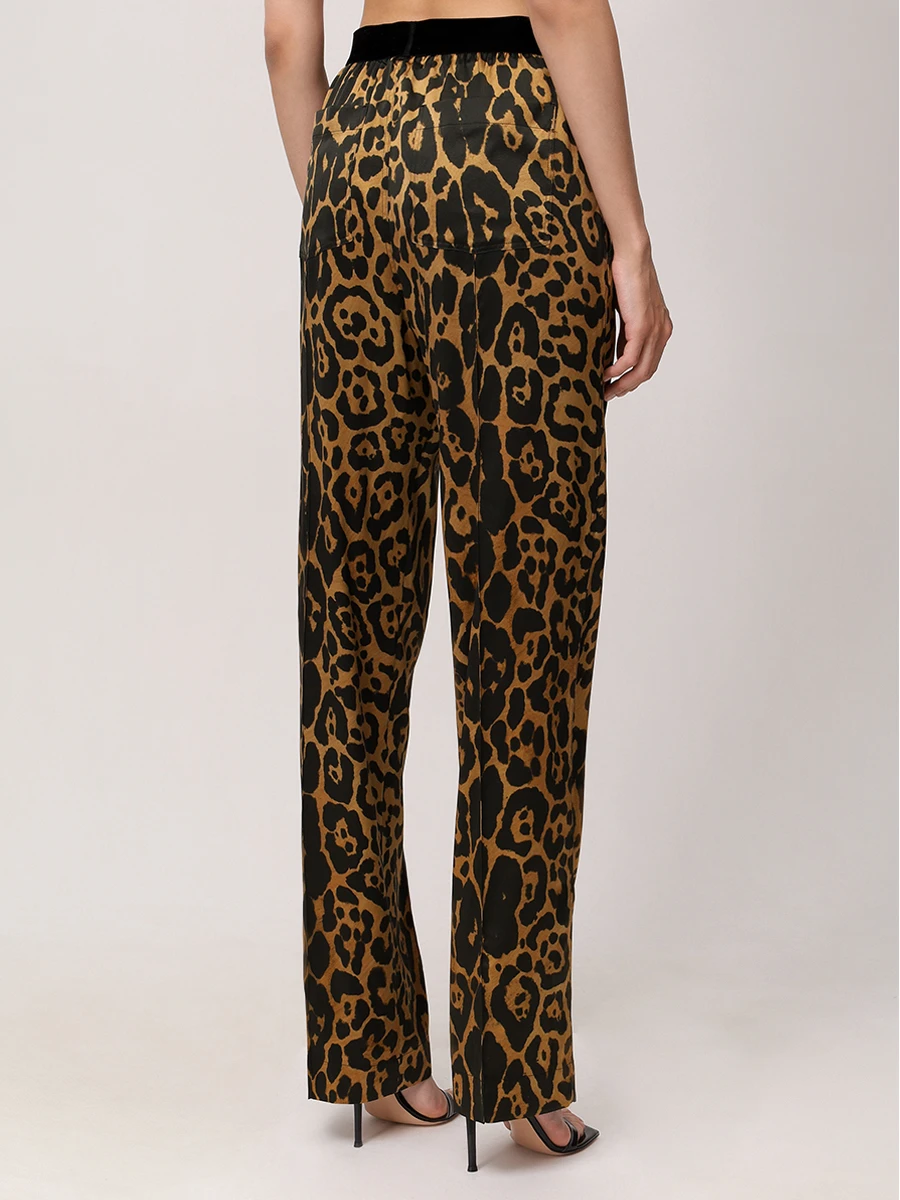 Брюки шелковые TOM FORD PAW397-FAP225 KB359 Анималистичный принт  Фото 3