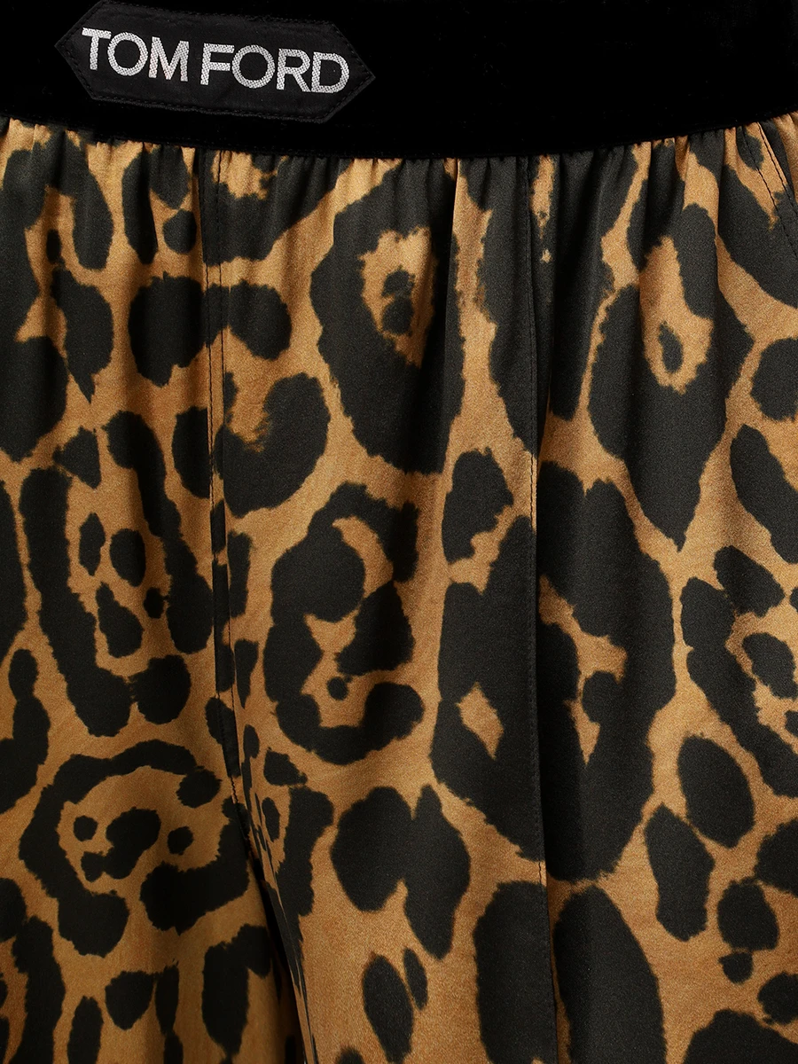 Брюки шелковые TOM FORD PAW397-FAP225 KB359 Анималистичный принт  Фото 5