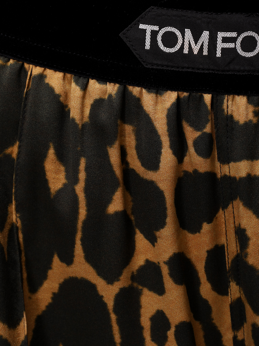 Брюки шелковые TOM FORD PAW397-FAP225 KB359 Анималистичный принт  Фото 6