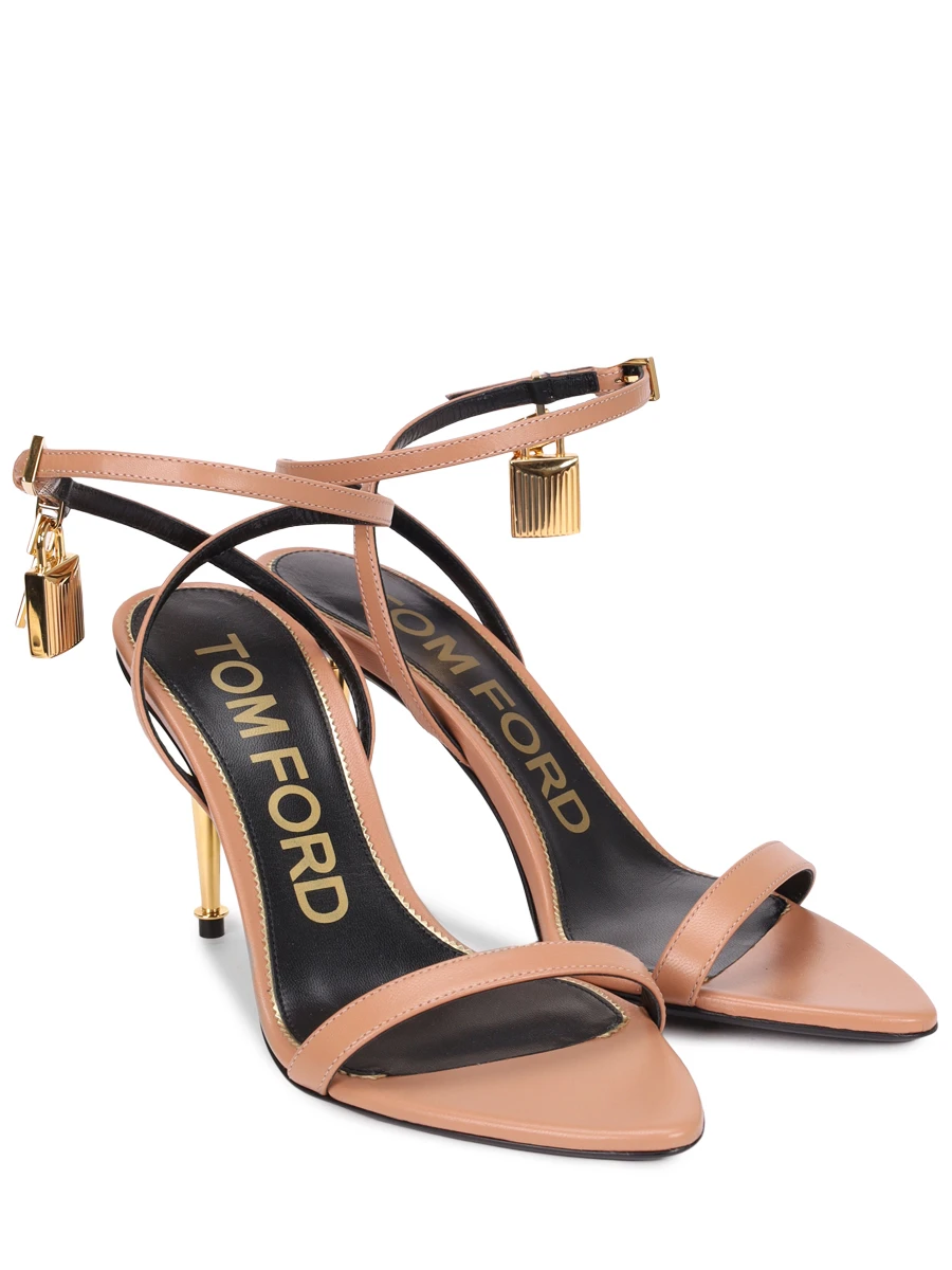 Босоножки кожаные Padlock TOM FORD W2748-LKD002G 1J003 Бежевый  Фото 2