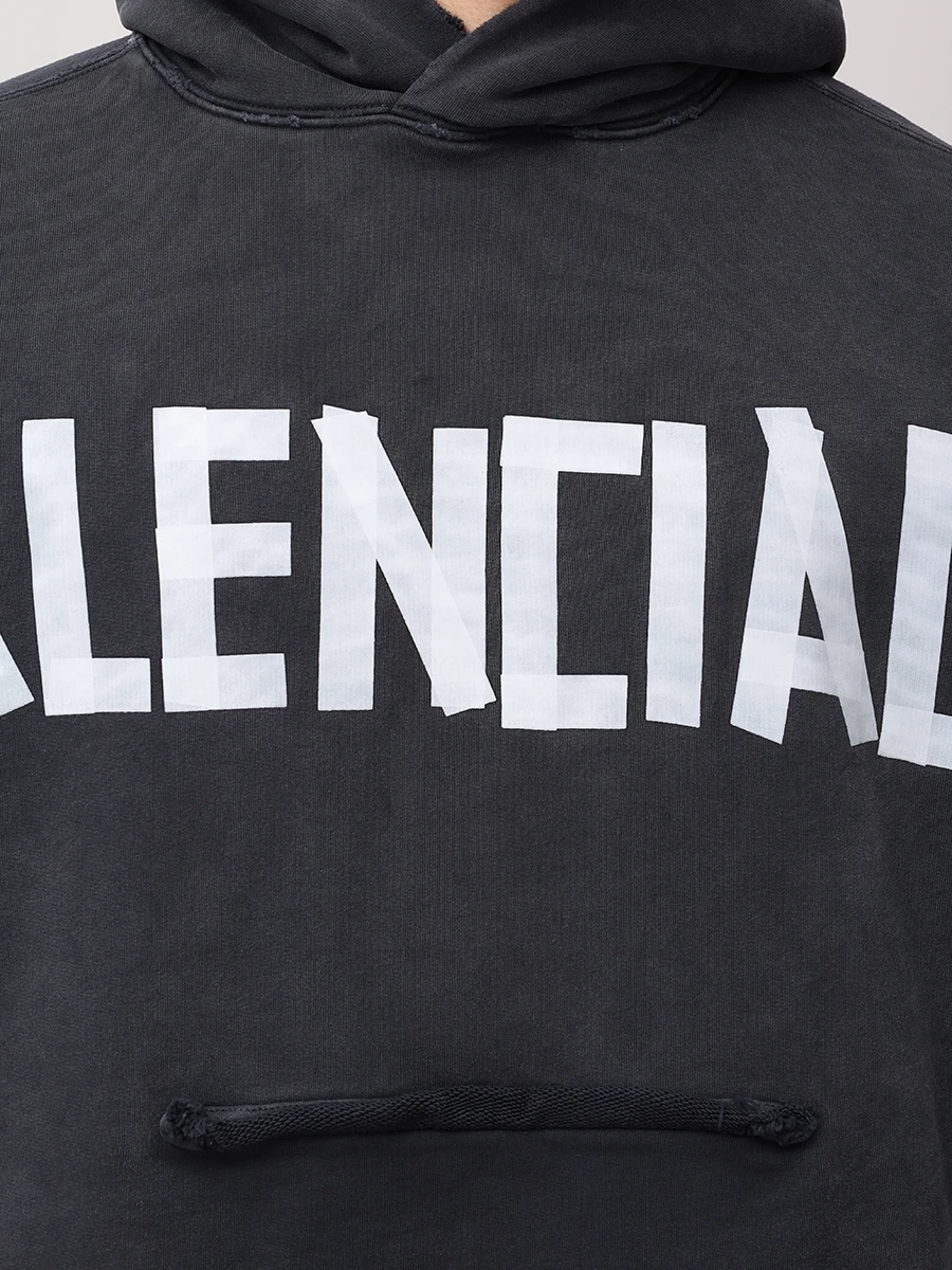 Худи хлопковое BALENCIAGA 744441TRVK2 1041 Черный  Фото 6