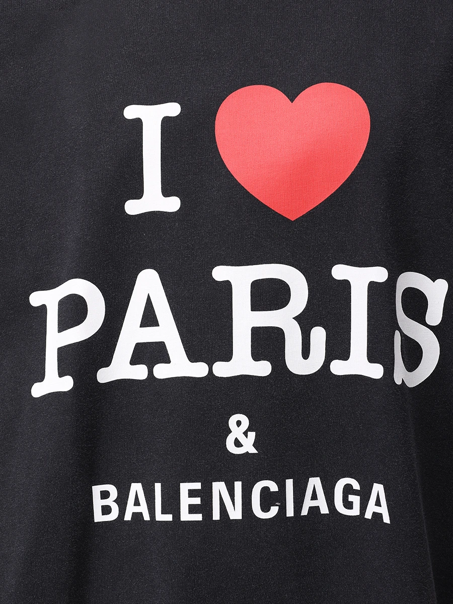 Футболка хлопковая BALENCIAGA 764235TRVU9 1041 Черный  Фото 5