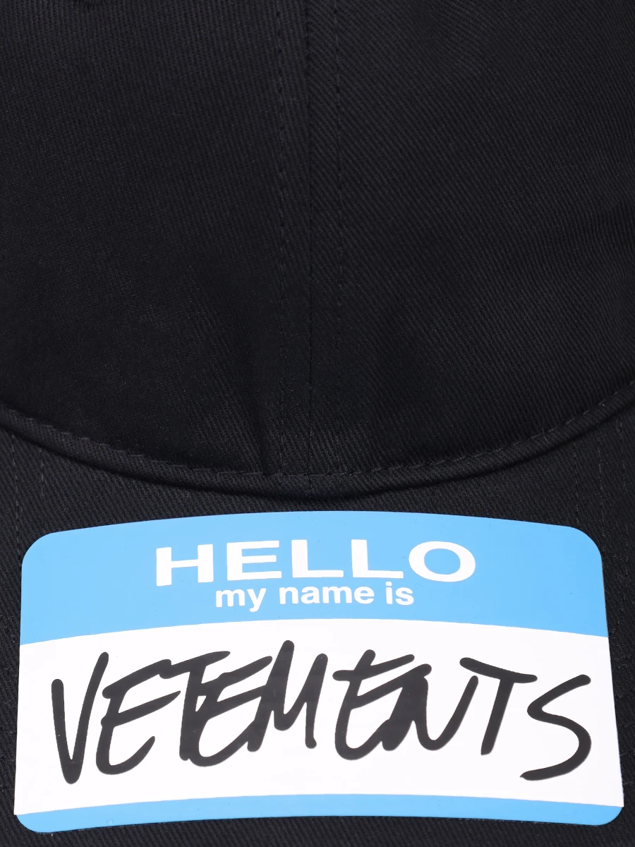 Бейсболка хлопковая VETEMENTS UA66CA110B1052 Черный  Фото 3