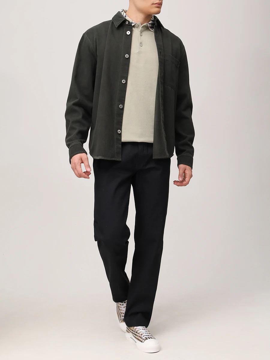 Рубашка хлопковая BURBERRY 8101259 B8634 Хаки  Фото 2