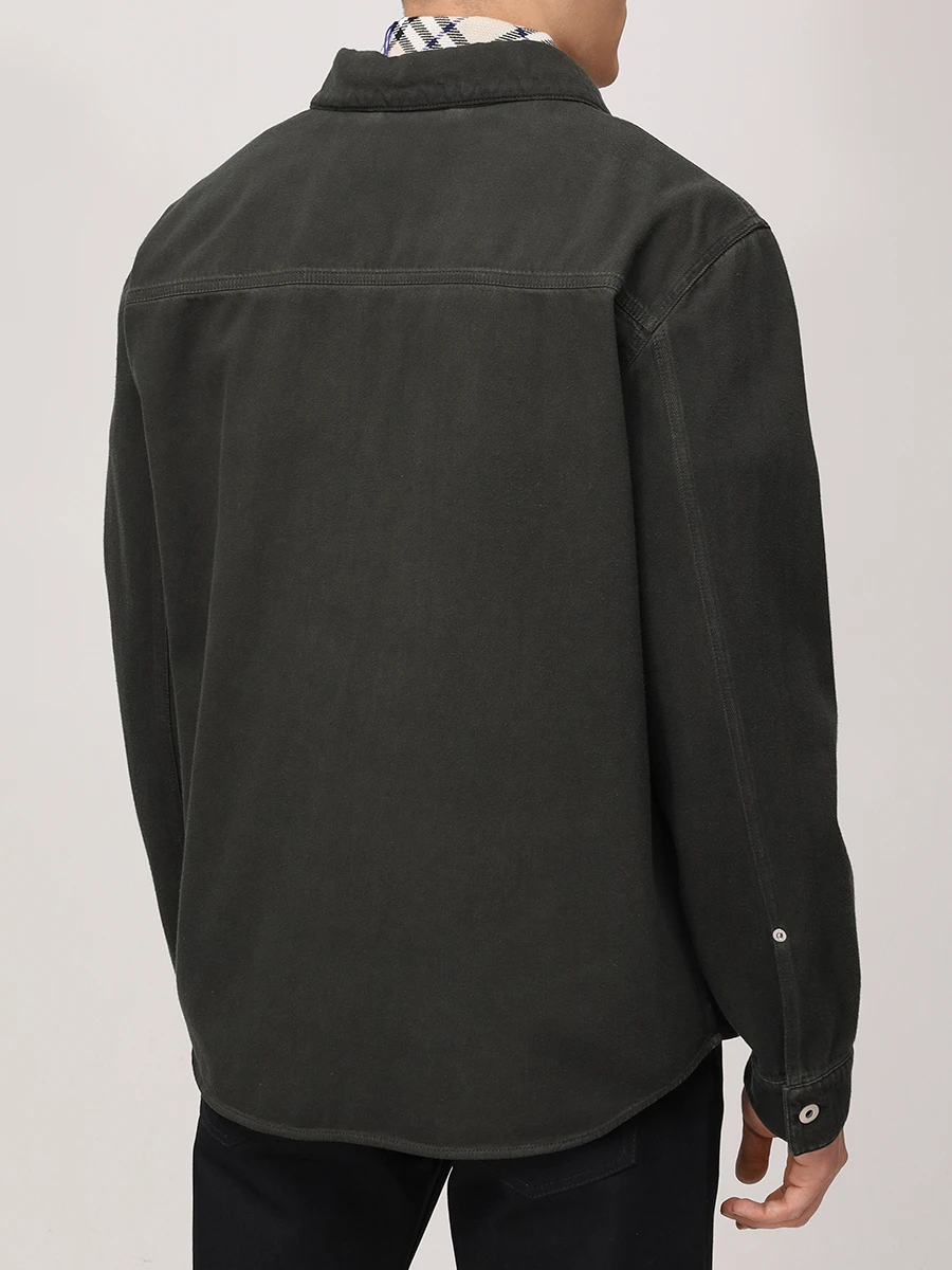 Рубашка хлопковая BURBERRY 8101259 B8634 Хаки  Фото 3