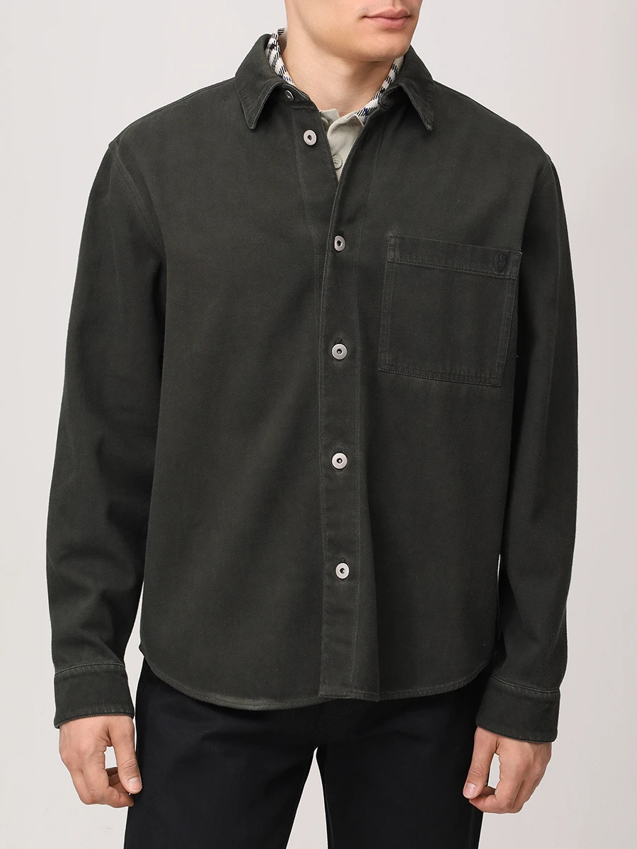 Рубашка хлопковая BURBERRY 8101259 B8634 Хаки  Фото 4