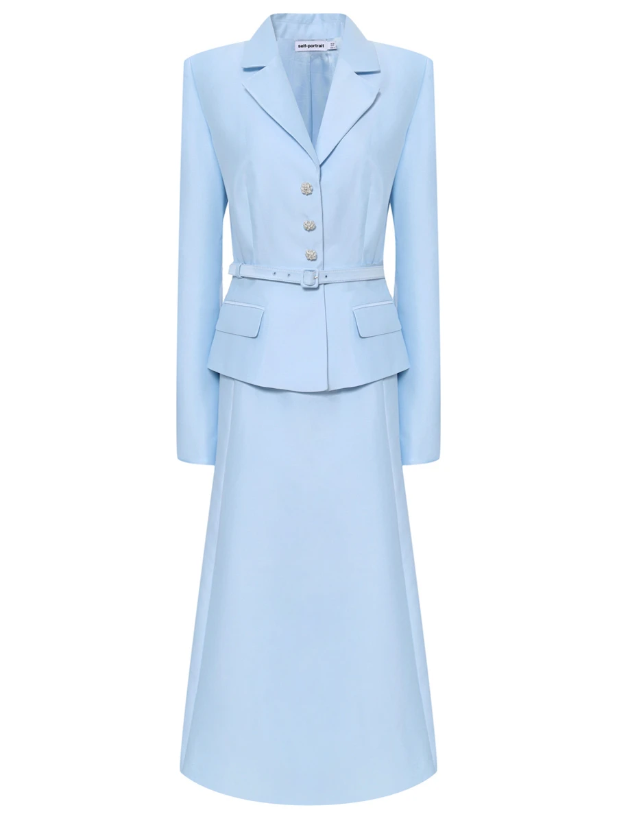 

Платье из тафты, Голубой, RS25-359M-BL