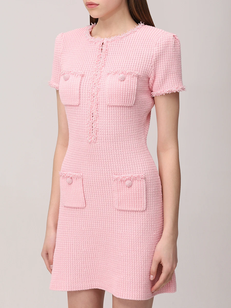 Платье с люрексом SELF-PORTRAIT RS25-087SA-P Розовый  Фото 4