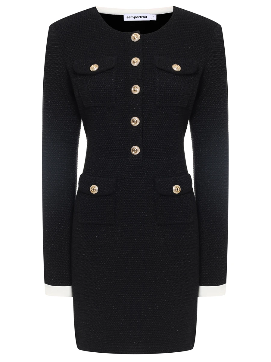 Платье с люрексом SELF-PORTRAIT RS25-034S-B Черный 