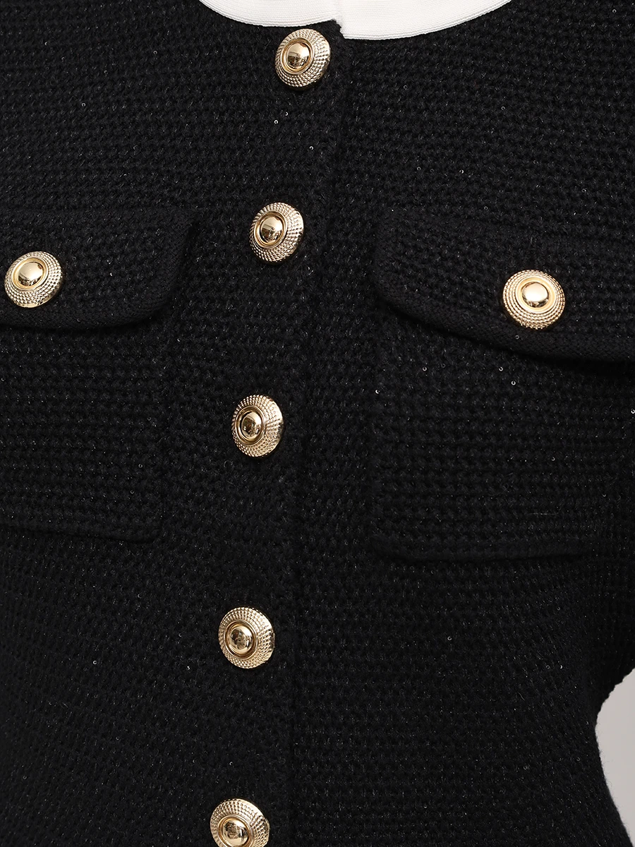 Платье с люрексом SELF-PORTRAIT RS25-034S-B Черный  Фото 5