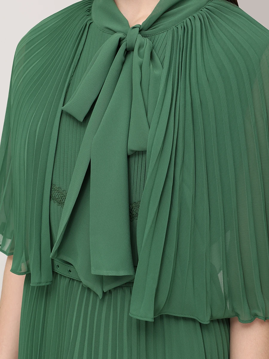 Платье плиссированное SELF-PORTRAIT RS25-317M-G Зеленый  Фото 5