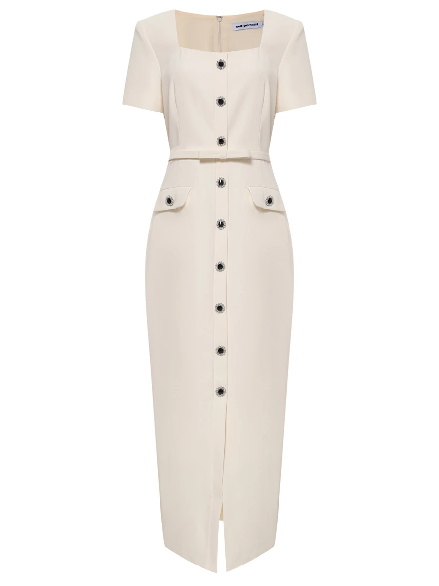 Платье однотонный SELF-PORTRAIT RS25-013M- C Белый 