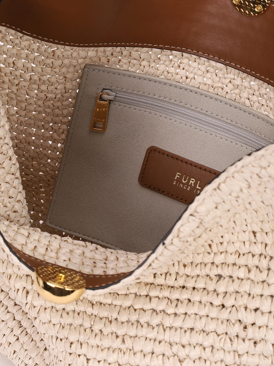 Сумка из рафии Sfera FURLA WB01716-BX3945-1107S Кремовый  Фото 4