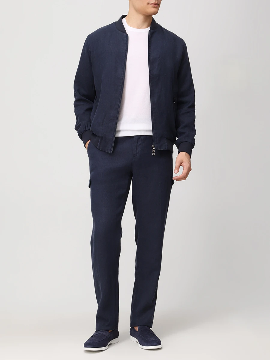 Брюки льняные CUDGI R 8551 C45 Синий  Фото 2