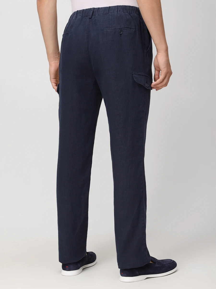 Брюки льняные CUDGI R 8551 C45 Синий  Фото 3
