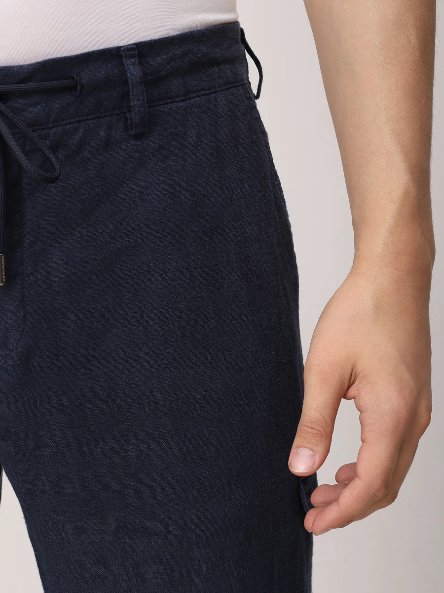 Брюки льняные CUDGI R 8551 C45 Синий  Фото 5