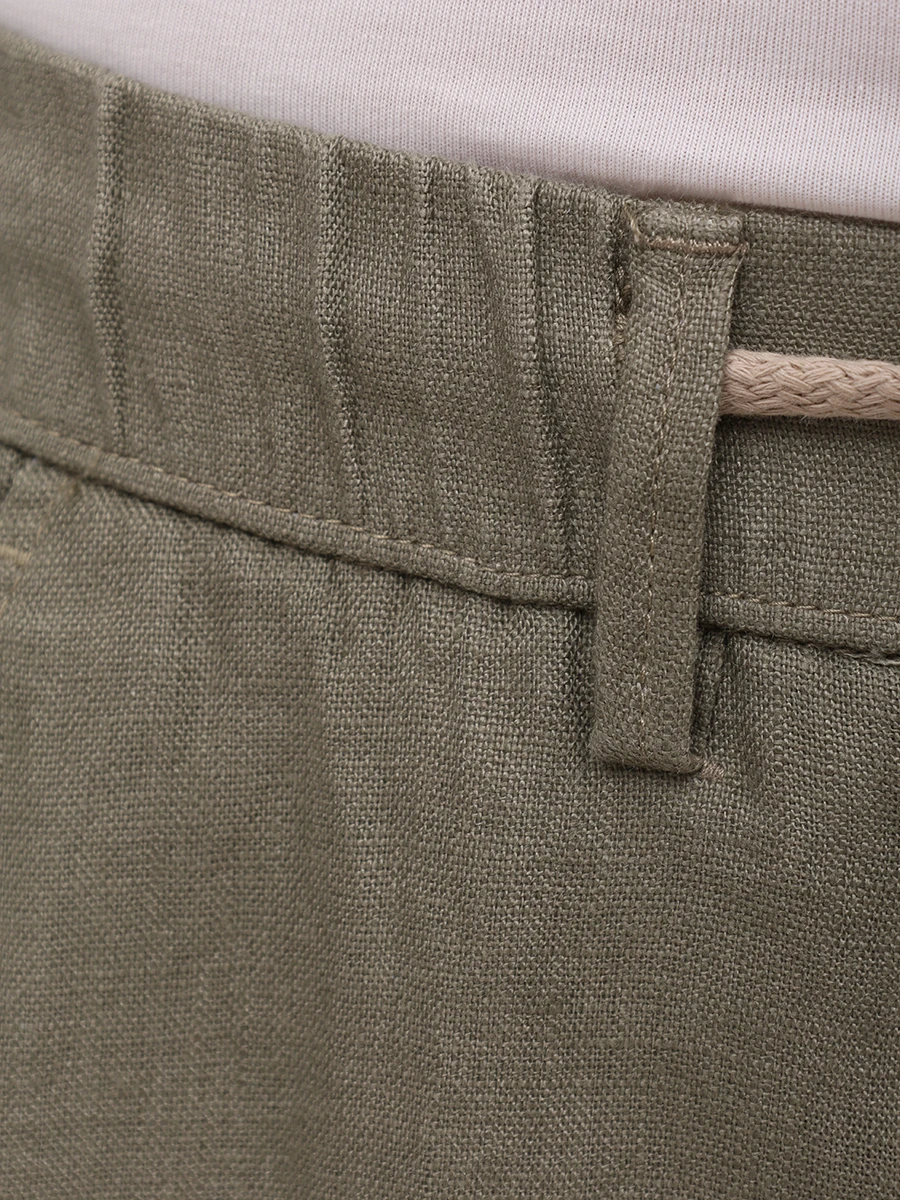 Брюки льняные CUDGI LP 850 C33 Хаки  Фото 6