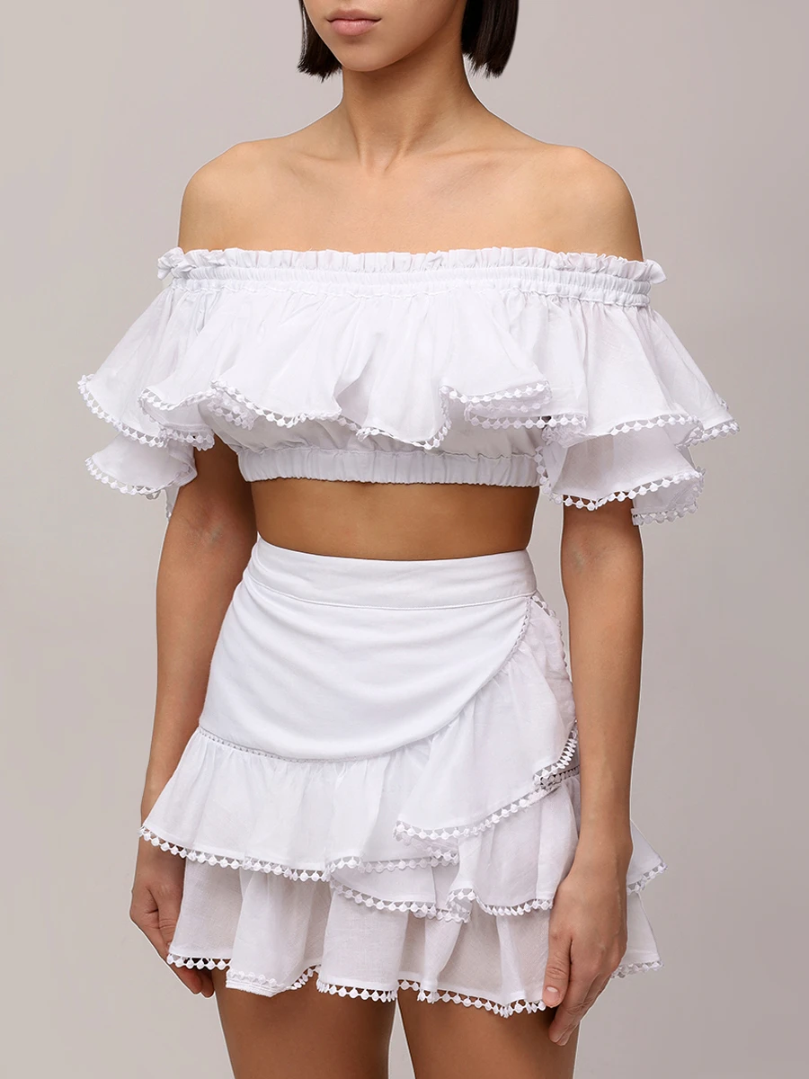 Топ хлопковый CHARO RUIZ 201110 Белый  Фото 4