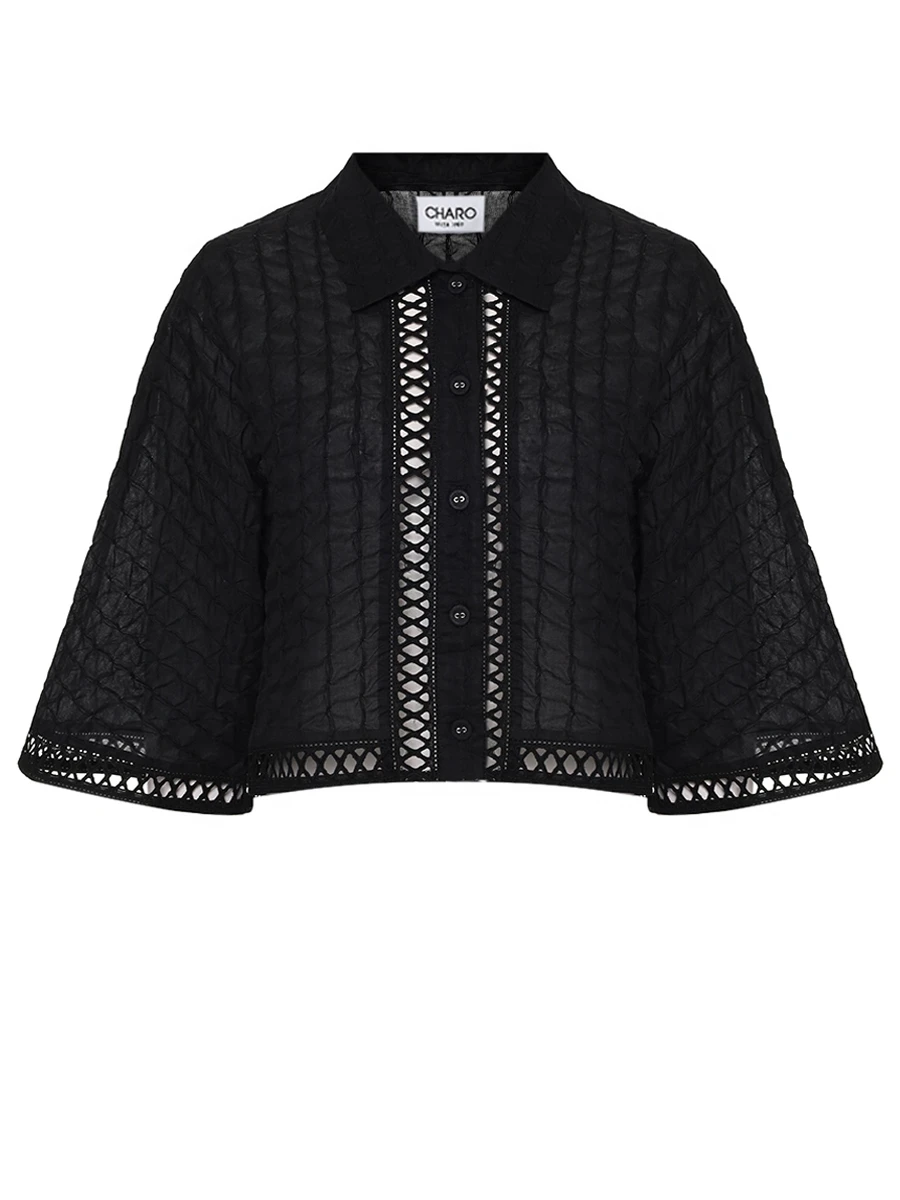 

Блуза хлопковая, Черный, 251200