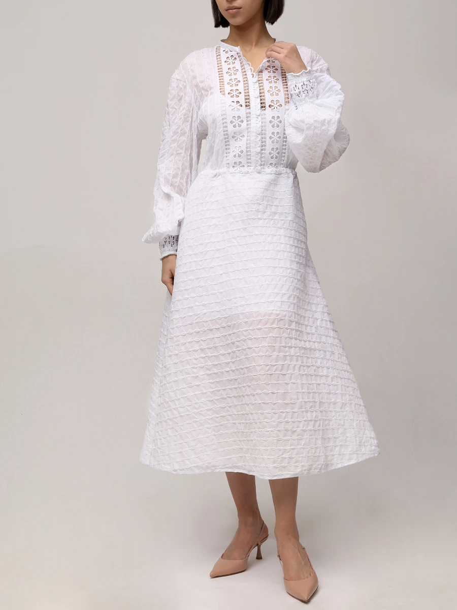 Платье хлопковое CHARO RUIZ 251622 Белый  Фото 2