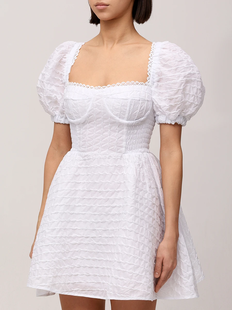 Платье хлопковое CHARO RUIZ 252603 Белый  Фото 4