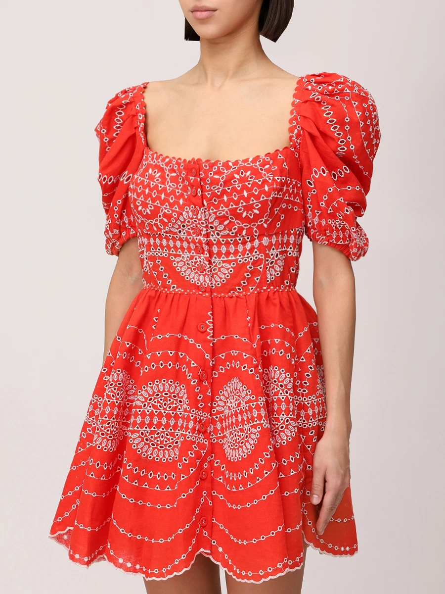 Платье хлопковое CHARO RUIZ 254604 Принт  Фото 4