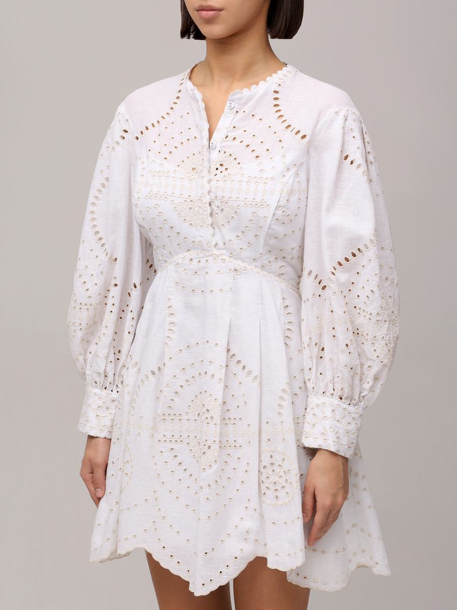 Платье хлопковое CHARO RUIZ 254605 Белый  Фото 4