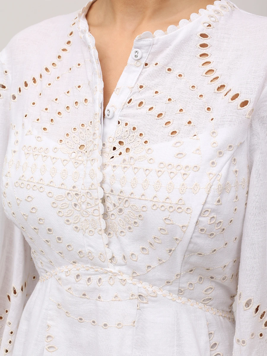 Платье хлопковое CHARO RUIZ 254605 Белый  Фото 5