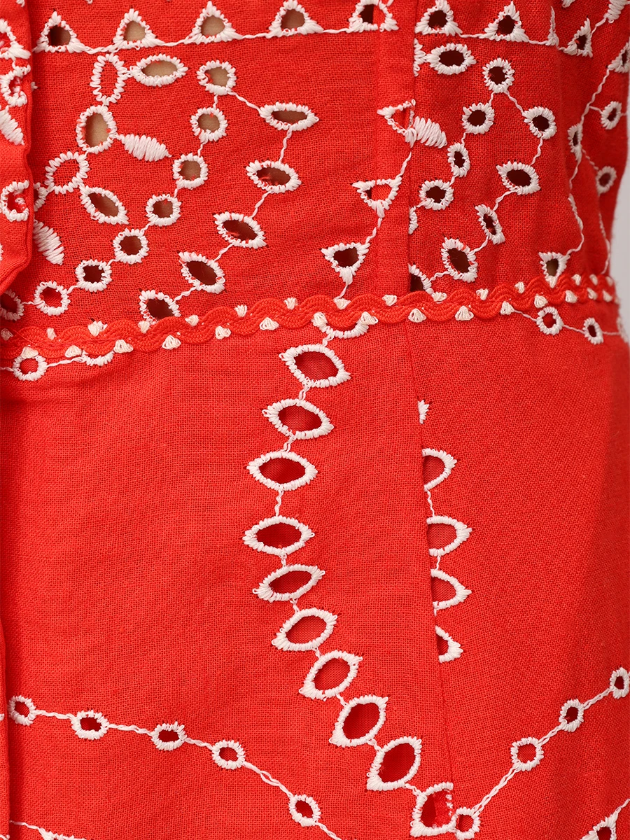 Платье из хлопка и льна CHARO RUIZ 254614 Красный  Фото 6