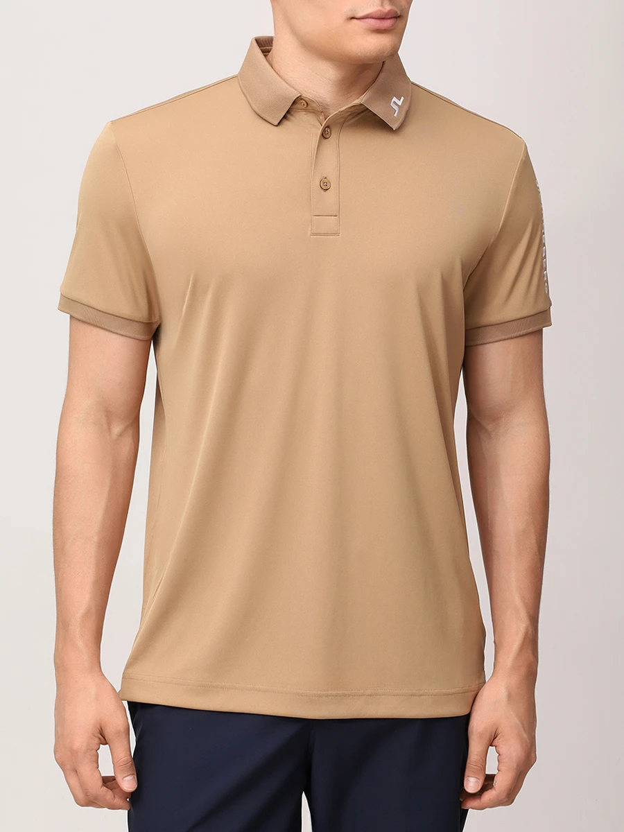 Поло с логотипом J.LINDEBERG GMJT11823/E376 Бежевый  Фото 4