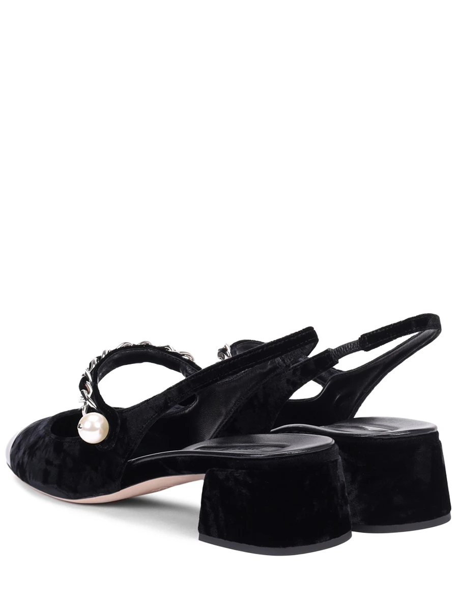 Туфли бархатные MIU MIU 5I045EF0353LQC F0002 Черный  Фото 4
