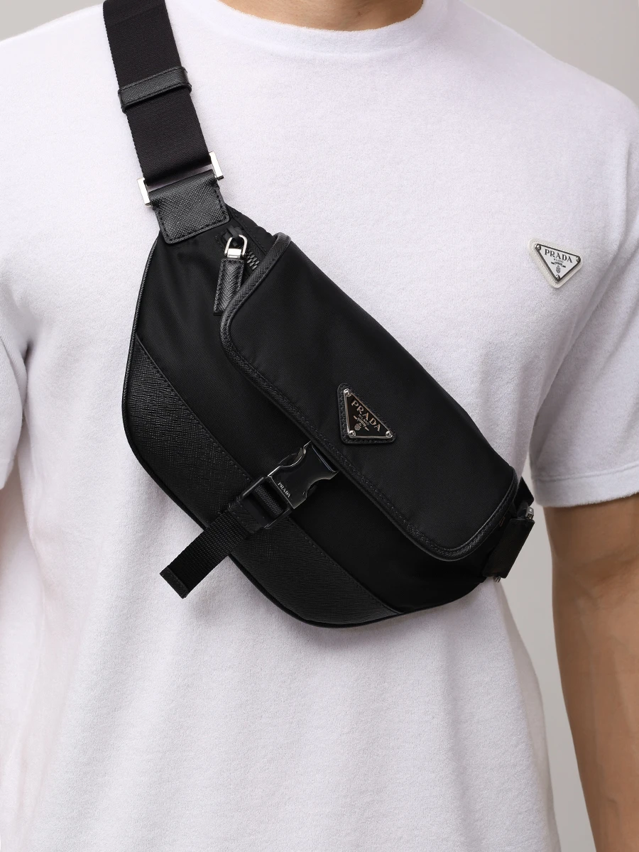 Сумка текстильная PRADA 2VH1762DMH F0002 Черный  Фото 2