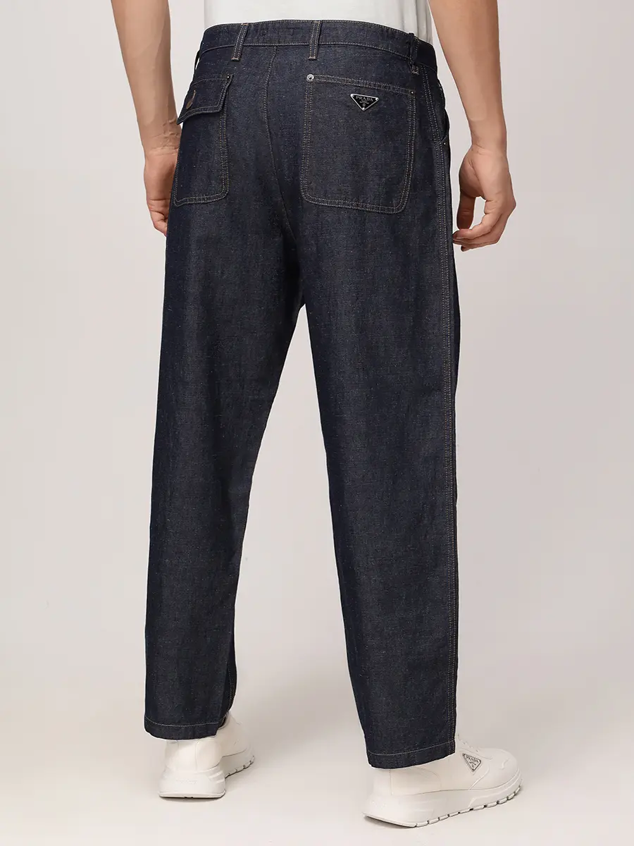 Джинсы хлопковые PRADA GEP403SOOO14J2 F0008 Синий  Фото 3