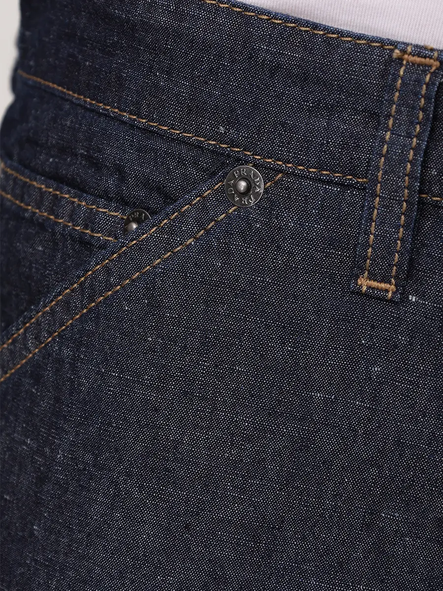 Джинсы хлопковые PRADA GEP403SOOO14J2 F0008 Синий  Фото 6