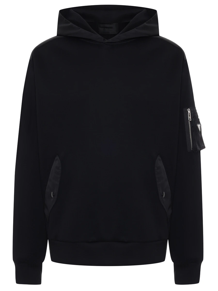 Худи хлопковое PRADA UJL04CSOOO11JE F0806 Черный 