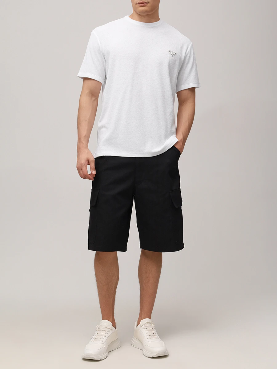 Шорты-карго хлопковые PRADA SPH472SOOO11BZ F0002 Черный  Фото 2