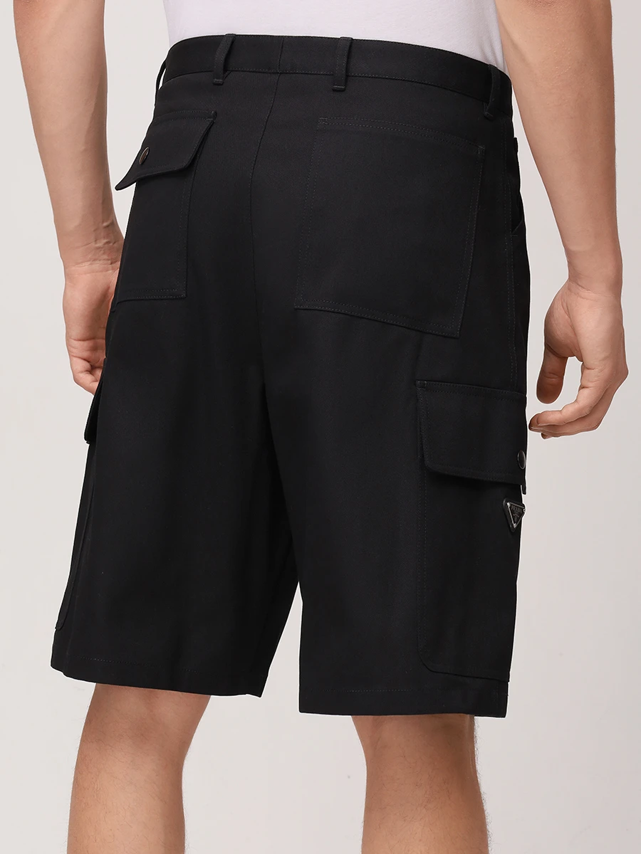 Шорты-карго хлопковые PRADA SPH472SOOO11BZ F0002 Черный  Фото 3