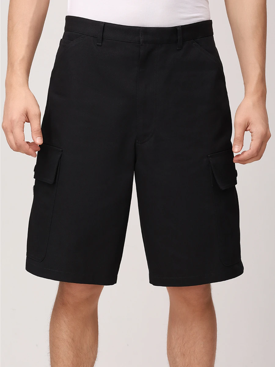 Шорты-карго хлопковые PRADA SPH472SOOO11BZ F0002 Черный  Фото 4